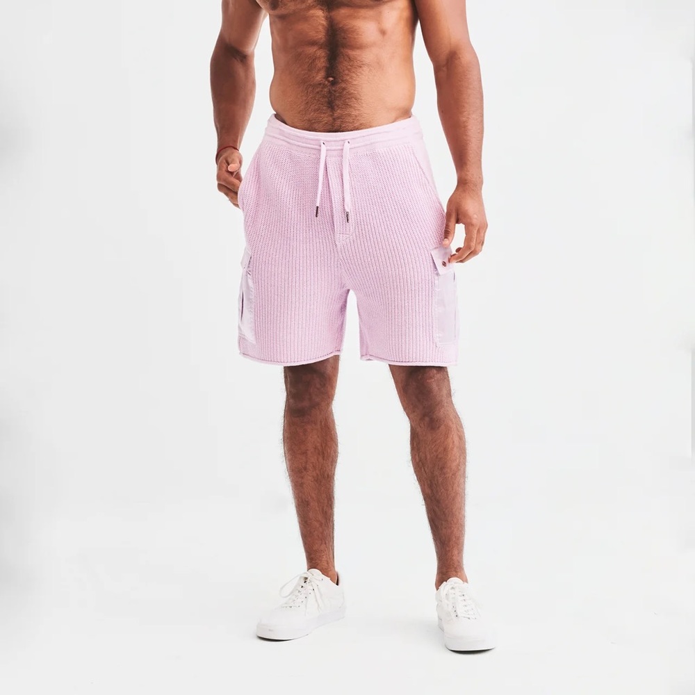 SER.O.YA Pink Waffle Knit Men’s Shorts